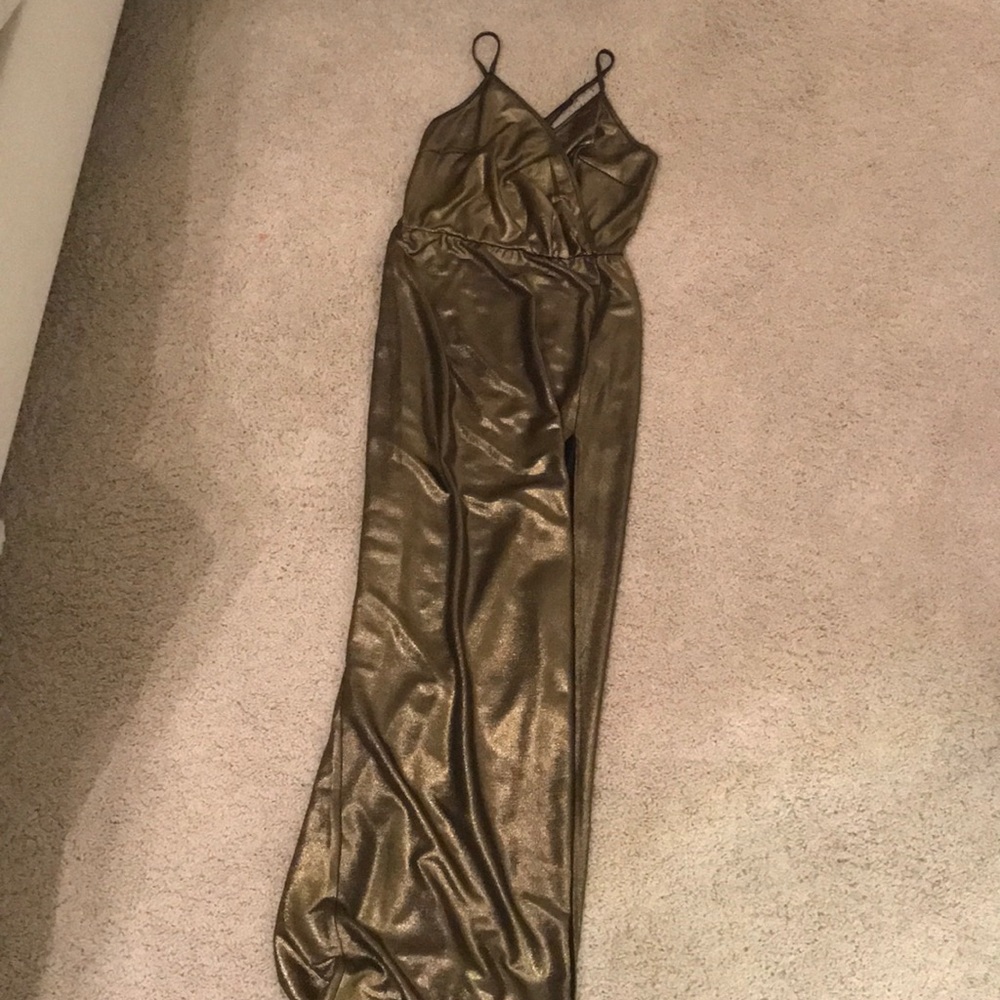 Revolve Jessa Maxi Dress in gold